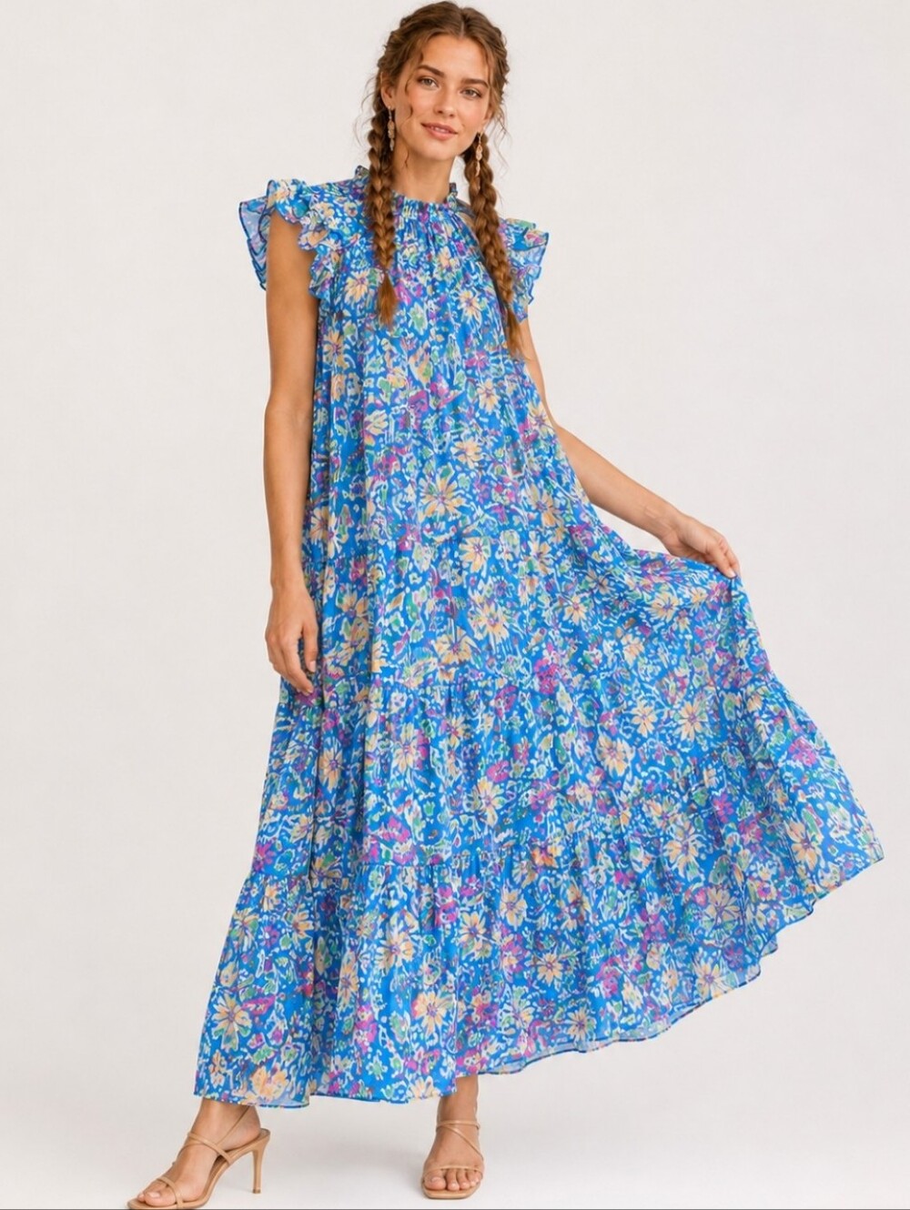 💥Fate Cotton Floral Boho Maxi Dress M NWT Summer Vacation Resort